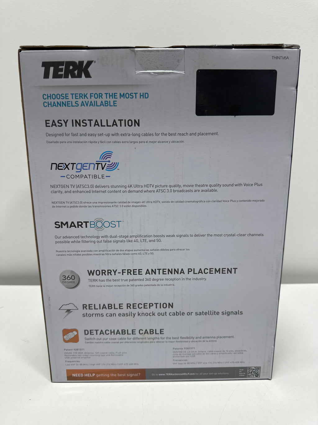 TERK - Amplified Multi-Directional Ultra-Thin XL HDTV Antenna - Reversible for Black or White