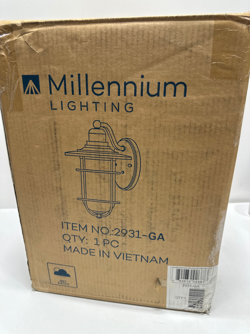 2931-GA Millennium Lighting 1 Light Outdoor Wall Sconce-16 Inch Tall and 10 Inch Wide-Galvanized Finish