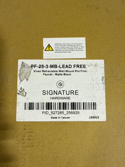 Scratch Signature Hardware 450656 Vivan Double Handle Pot Filler - Matte Black - *Plumbing