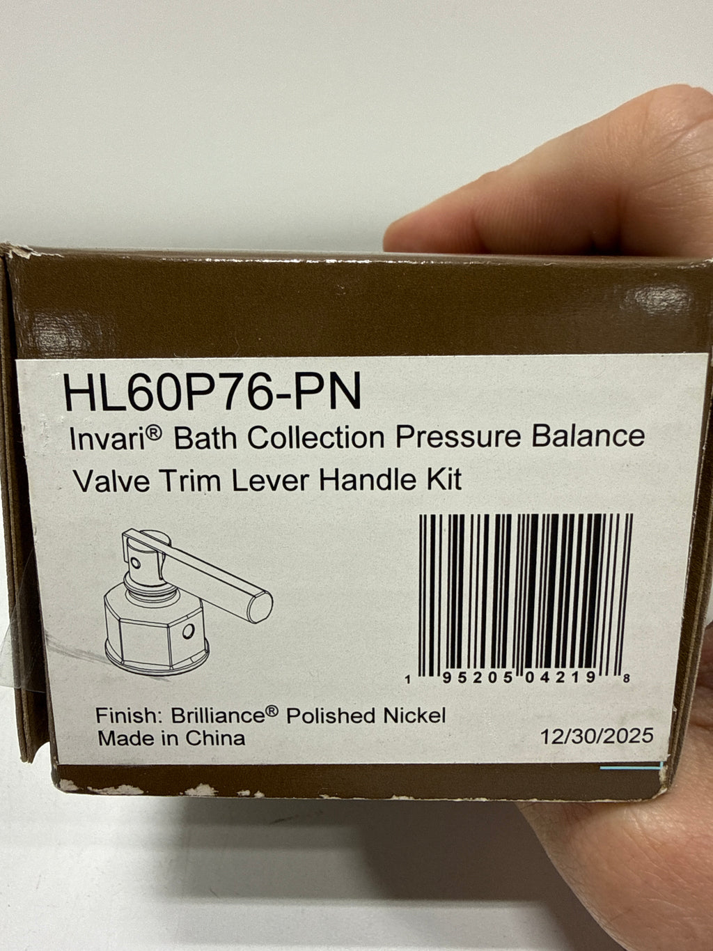 Brizo HL60P76 Invari Pressure Balance Valve Trim Lever Handle Kit Brilliance Polished Nickel