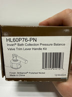 Brizo HL60P76 Invari Pressure Balance Valve Trim Lever Handle Kit Brilliance Polished Nickel