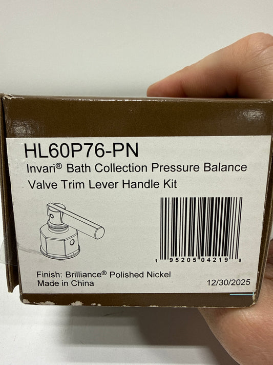 Brizo HL60P76 Invari Pressure Balance Valve Trim Lever Handle Kit Brilliance Polished Nickel