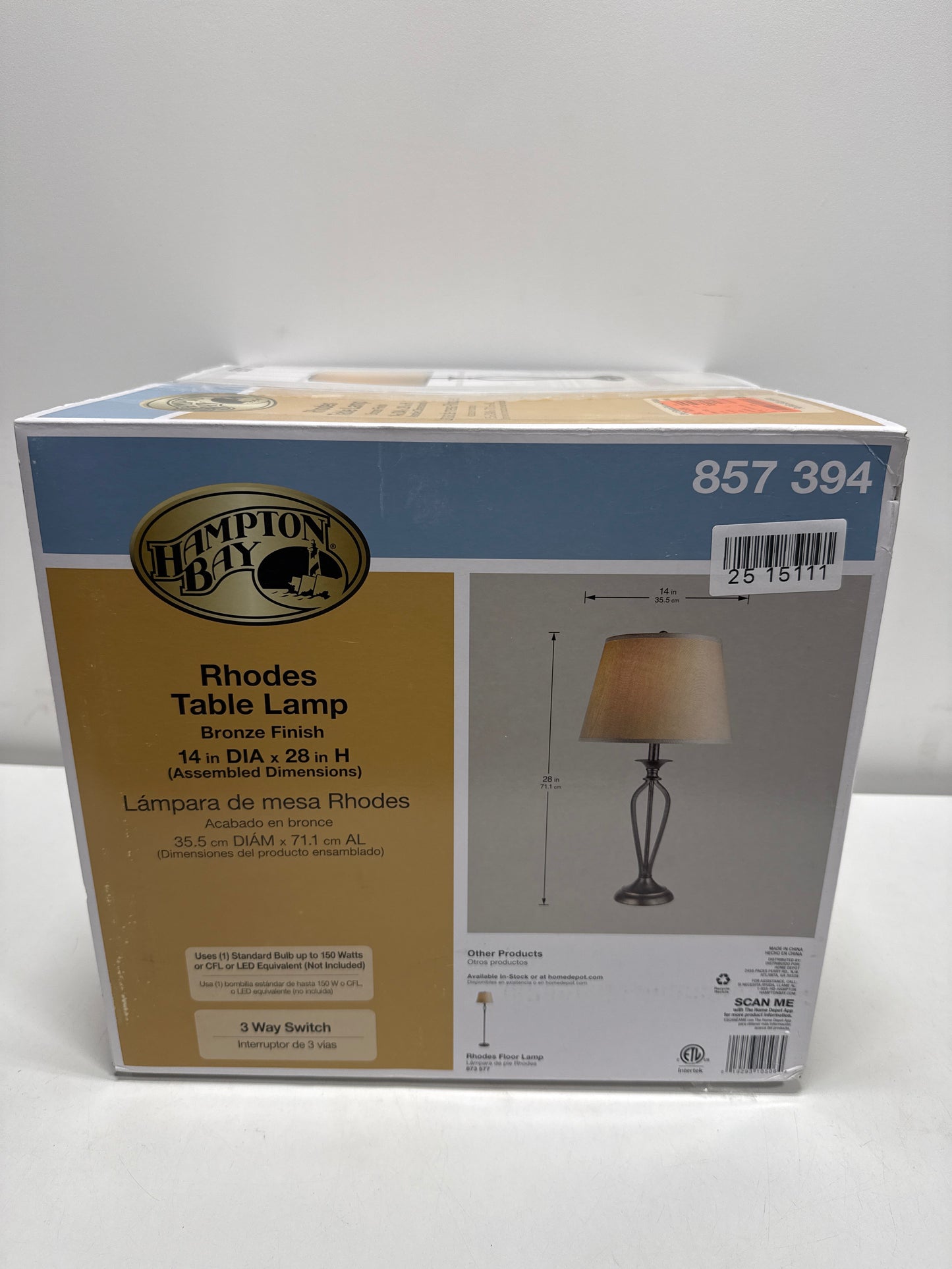 Hampton Bay Rhodes Bronze Table Lamp