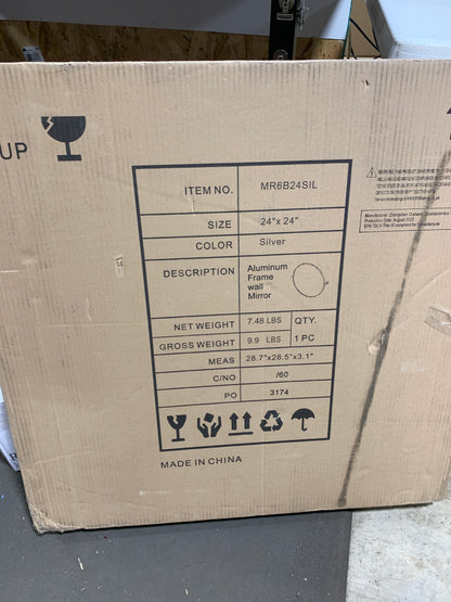 Elegant Lighting MR6B24SIL Everly 24 X 24 Inch Silver Mirror