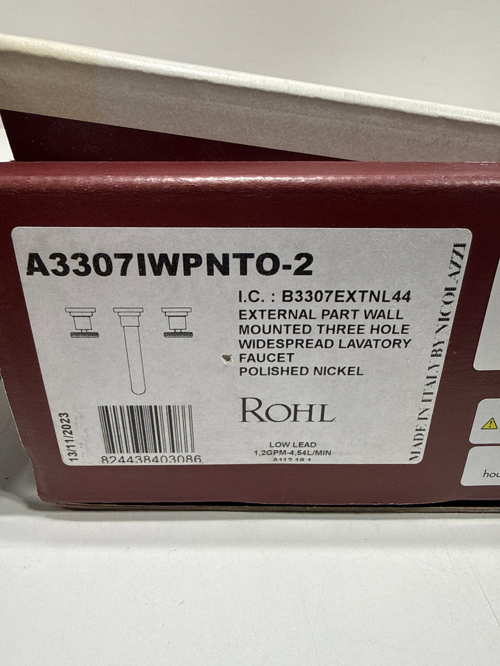 Rohl A3307IWTO-2 Campo 1.2 GPM Wall Mounted Widespread Bathroom Faucet Polished Nicke