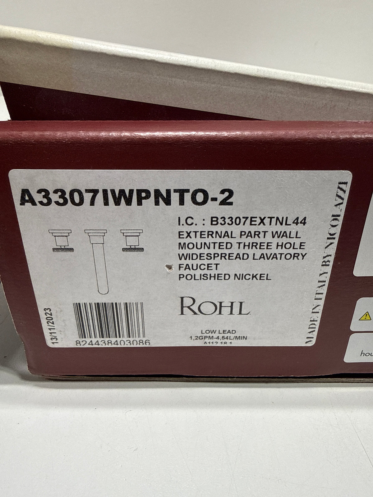 Rohl A3307IWTO-2 Campo 1.2 GPM Wall Mounted Widespread Bathroom Faucet Polished Nicke
