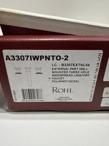Rohl A3307IWTO-2 Campo 1.2 GPM Wall Mounted Widespread Bathroom Faucet Polished Nicke