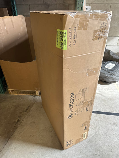 Real Flame Baltic White Aluminum Outdoor Loveseat with Grey Cushions