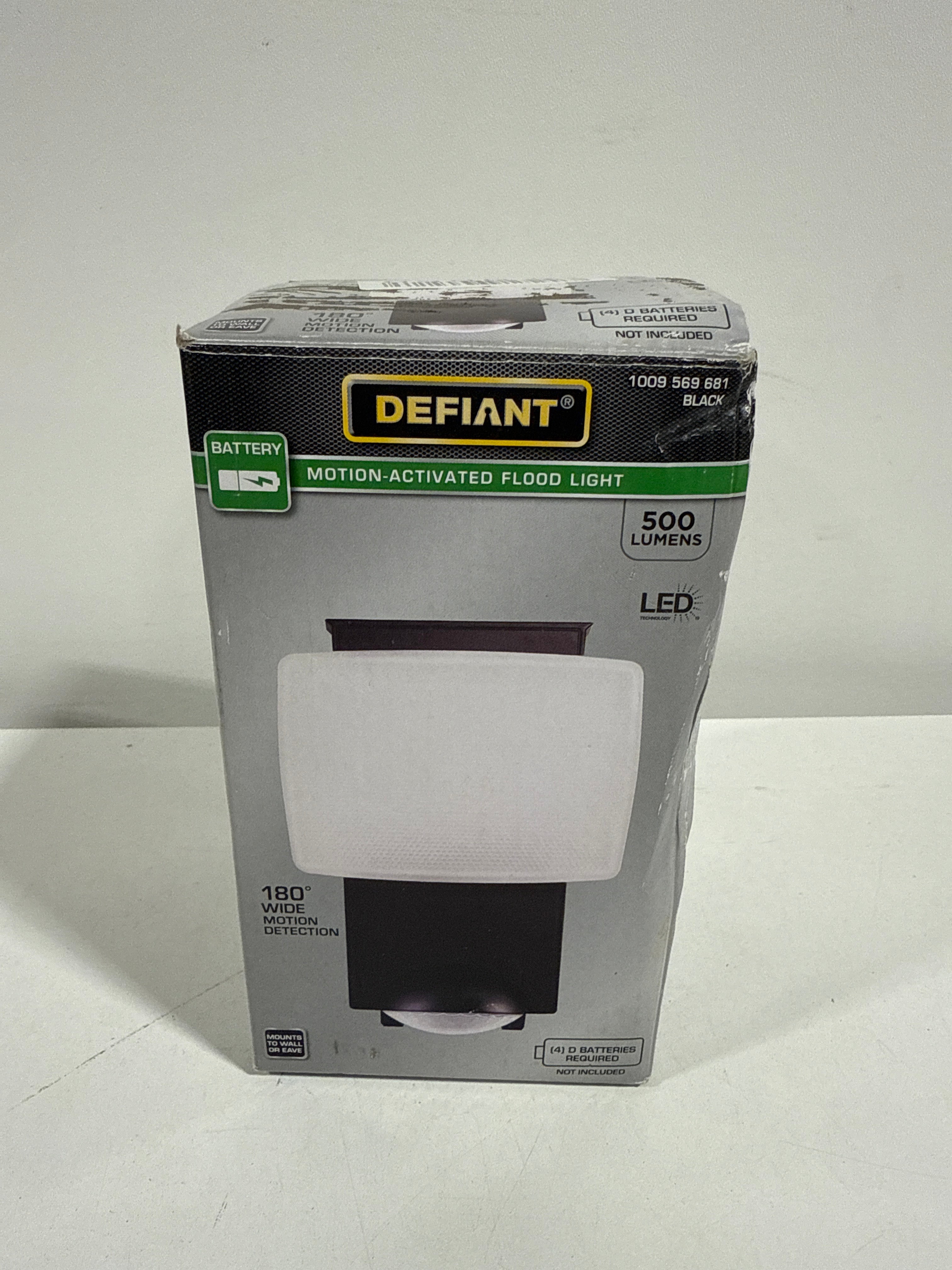 180° Black Motion Sensor Battery Powered Outdoor 1-Head Dusk to Dawn LED Security Flood Light 500 Lumens - *Lighting &