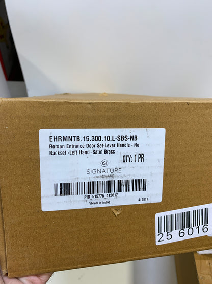 Signature Hardware 441380 Marconi Left Handed Solid Brass Full Plate Keyed Entry Single Cylinder Door Handleset