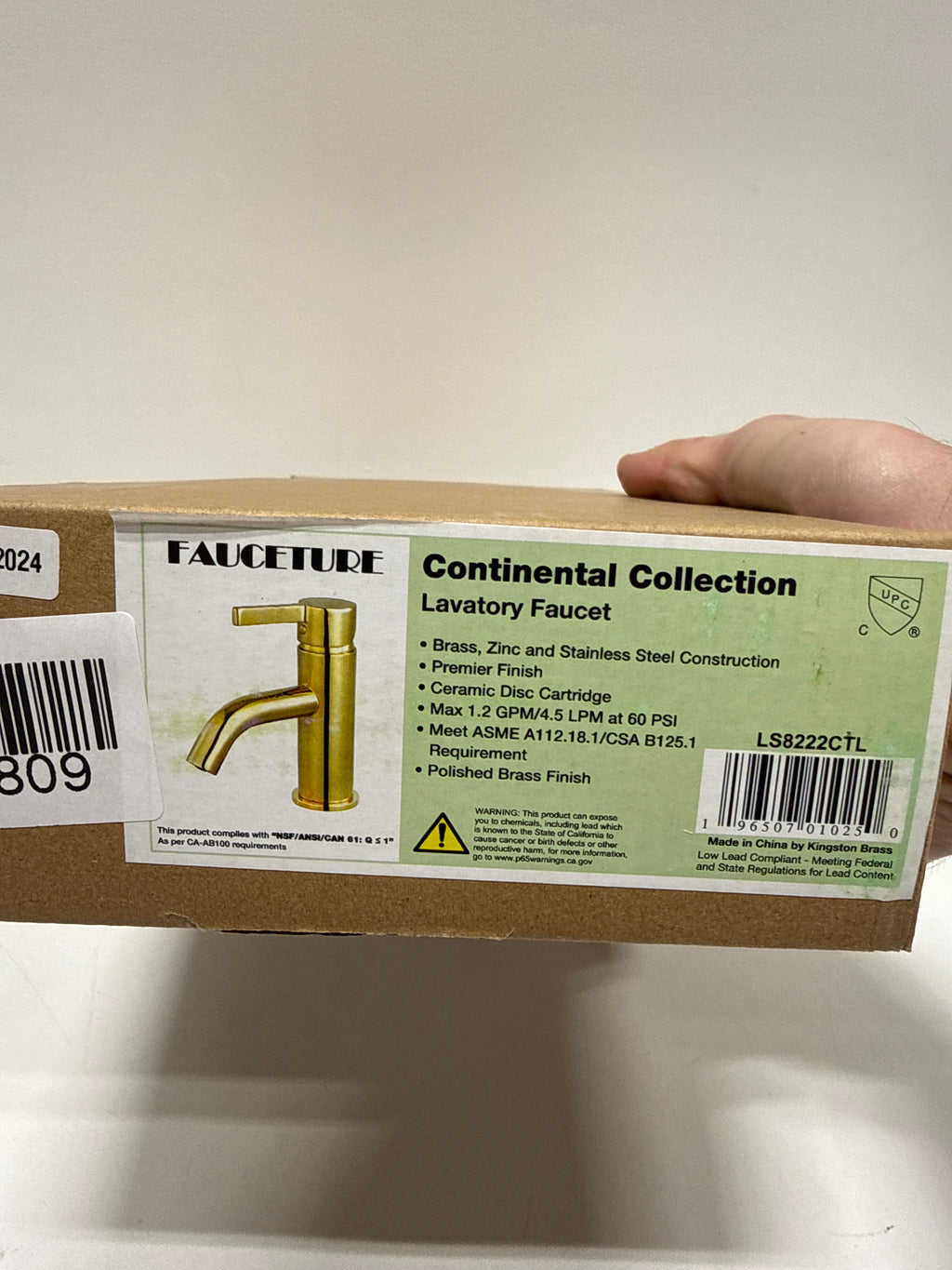 Kingston Brass LS822.CTL Continental 1.2 GPM Single Hole Bathroom Faucet with Pop-up Drain Assembly Polished Brass
