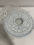 Ekena Millwork CM15BAUWC Baltimore Ceiling Medallion 15 3/8’’OD x 4 1/4’’ID x 1 1/2’’P Hand-Painted Ultra Pure White