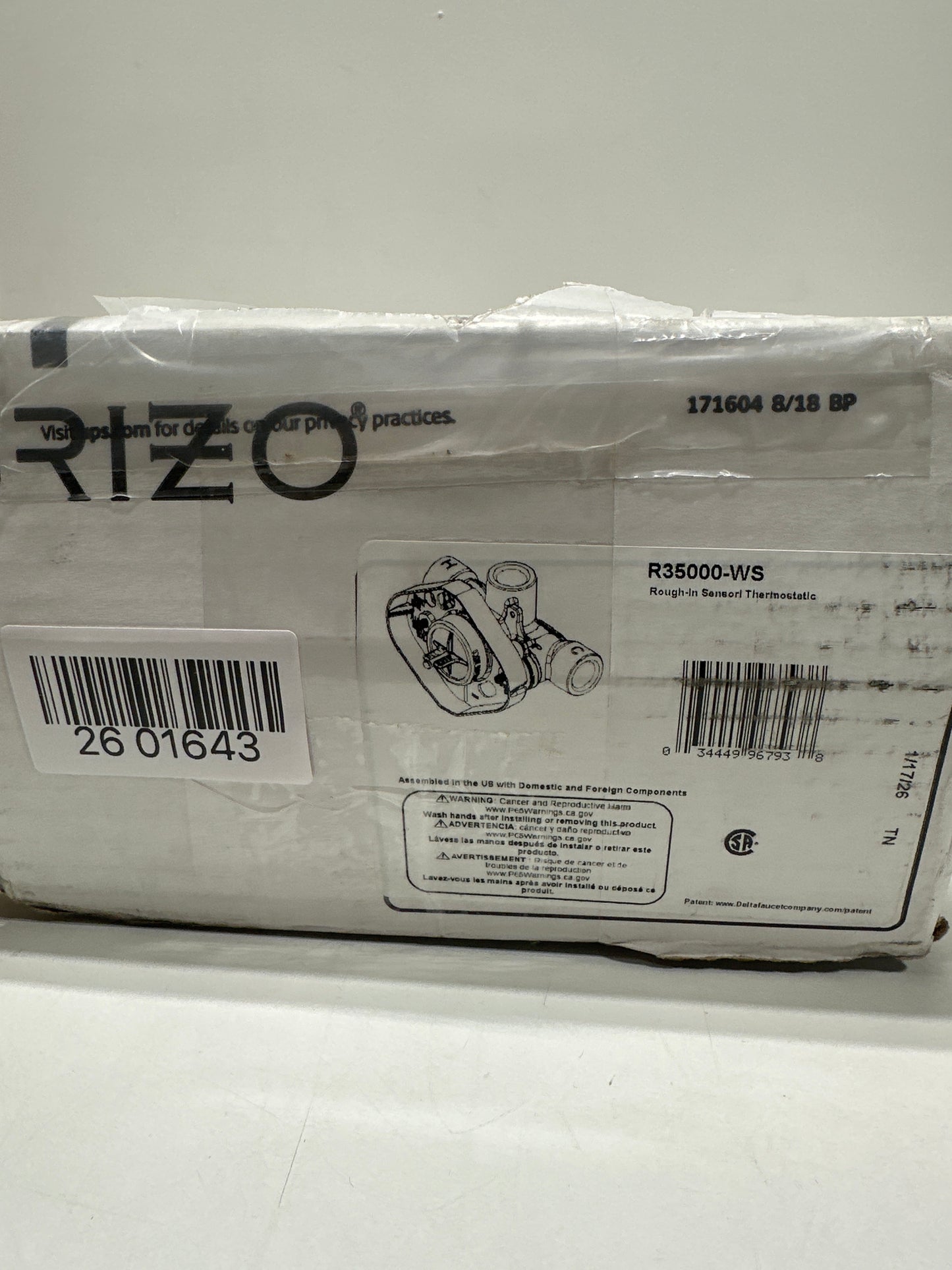 Brizo Sensori Thermostatic Shower Rough