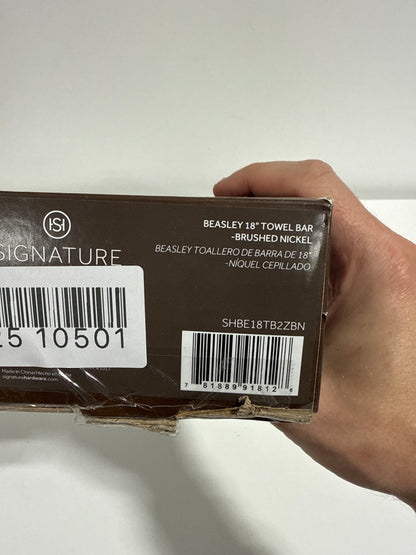 Beasley 18 in. Wall Mounted Towel Bar in Brushed Nickel