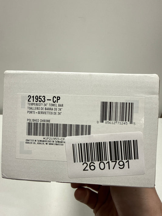 Kohler K-21953 Tempered 24" Towel Bar Polished Chrome