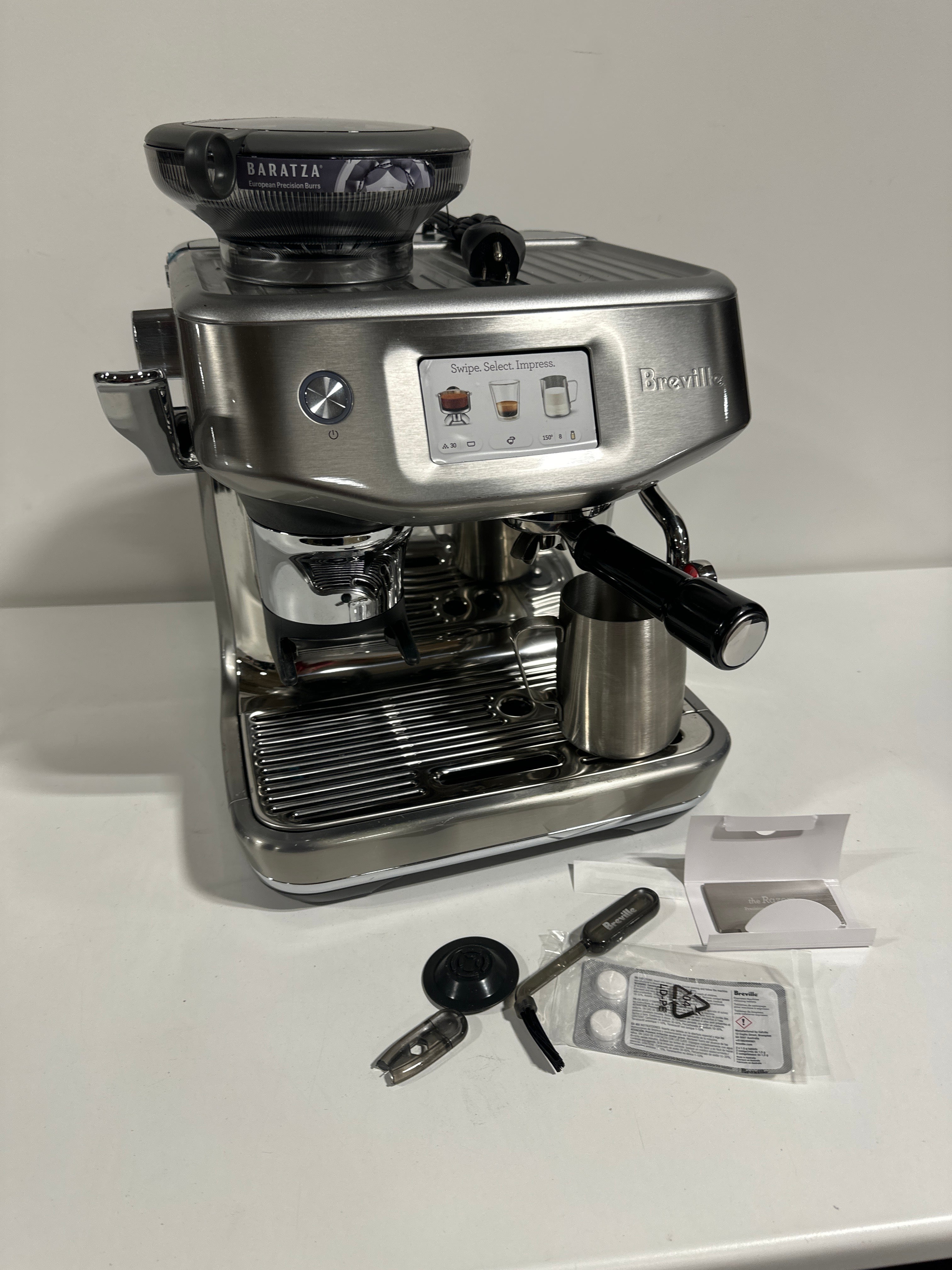 Scratch & Dent Breville the Barista Touch Impress Espresso Machine with Grinder & Milk Frother Espresso Maker