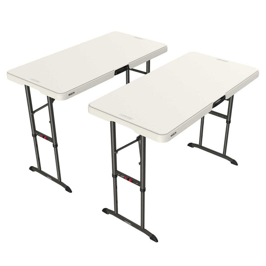 Defect 2 x Lifetime 4-Foot Commercial Adjustable Height Folding Table