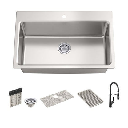 Kohler Pro-Function Kitchen Sink Kit - With Matte Black Faucet