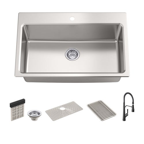 Kohler Pro-Function Kitchen Sink Kit - With Matte Black Faucet