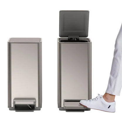 2 x Kohler 6L Stainless Steel Step Trash Bin, Soft-Close Lid, Durable