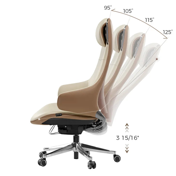 Eureka Ergonomic Serene Ella, Napa Leather Executive Chair