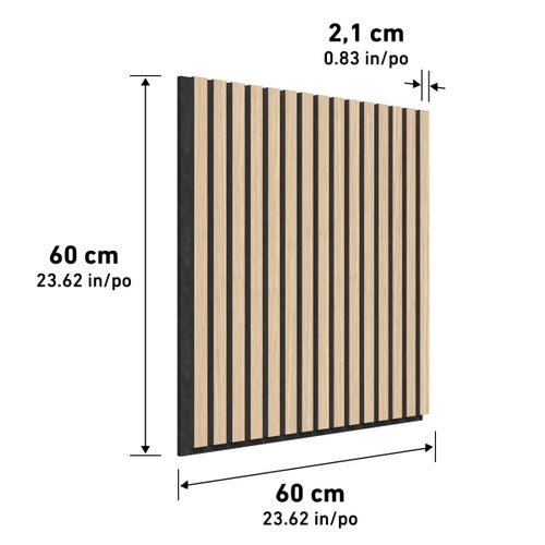 See Desc Artika Sonolok Wall Acoustic Panel Oak & Black Set 23.6" X 23.6" 5 Pack