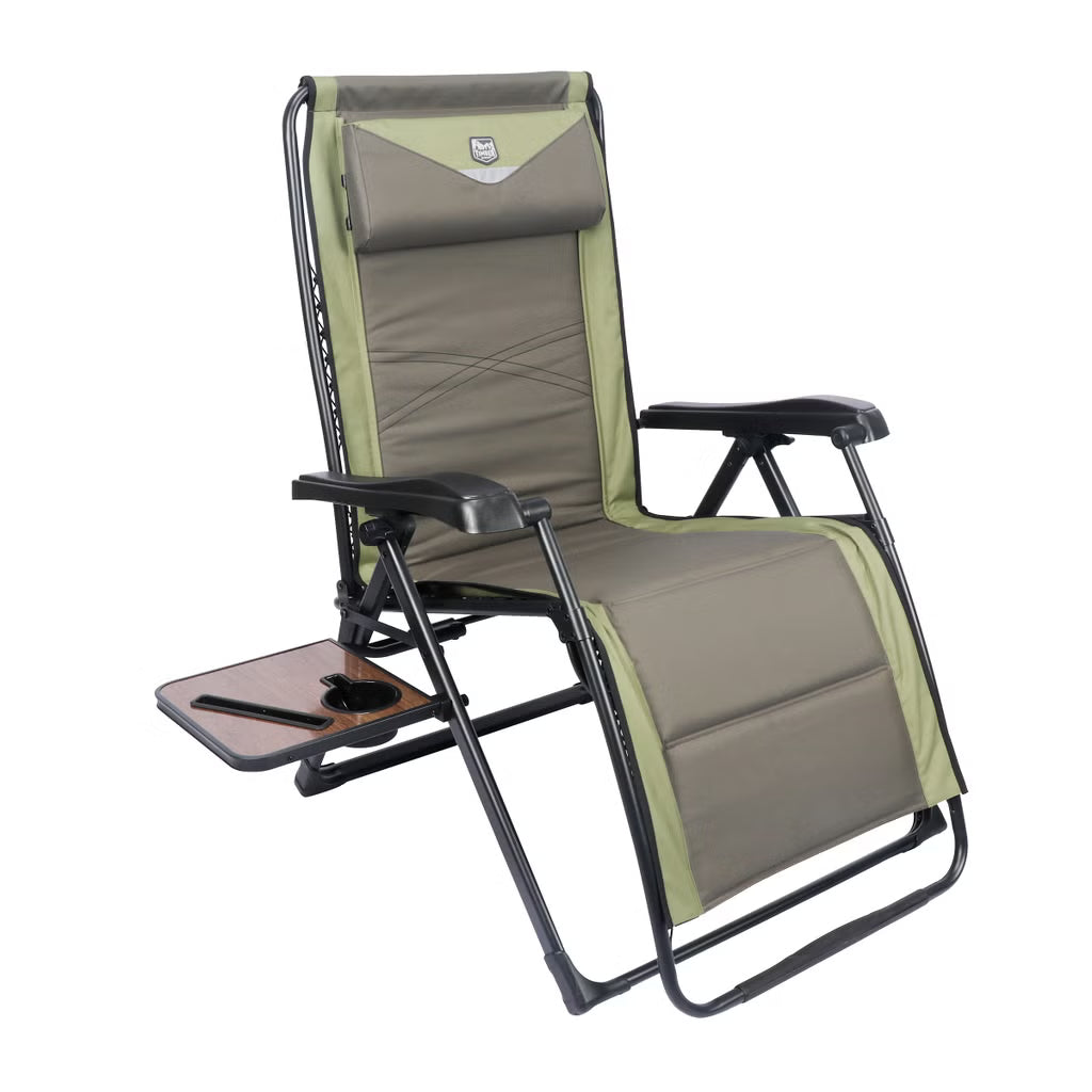 Timber Ridge Zero Gravity Lounger with Side Table and Adjustable Headrest