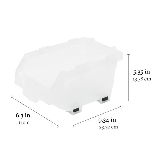 Clearly Stacking Storage Bins, 16-pack