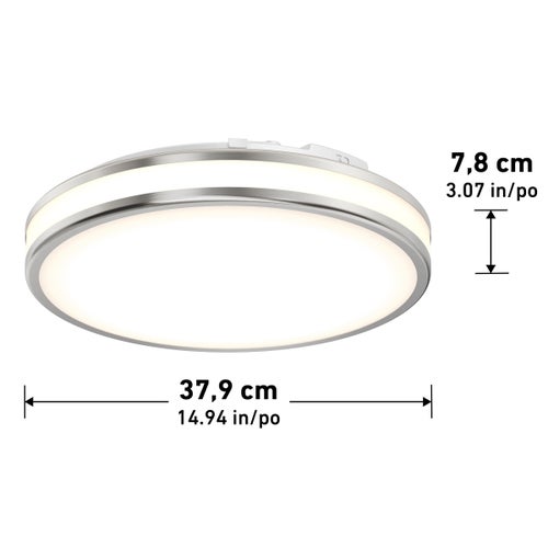 Artika Hemisphere 15” LED Flush Mount Light Fixture - Brushed Nickel - *Lighting & Electrical