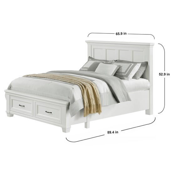 Broadmoore Rose Storage Bed Queen White