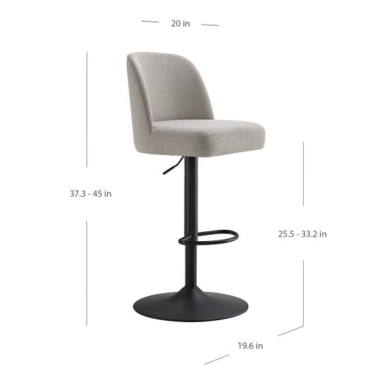 Bayside Furnishings Highland Gas-lift Adjustable Stool