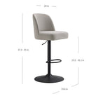 Bayside Furnishings Highland Gas-lift Adjustable Stool