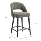 Scratch Aiden & Ivy Lilah Counter Stool in Dark Gray, Set of 2