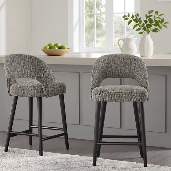 Scratch Aiden & Ivy Lilah Counter Stool in Dark Gray, Set of 2