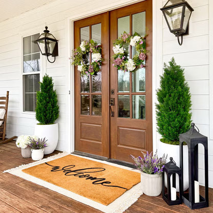 2 x Nearly Natural Faux 4' UV Resistant Cedar Tree Indoor and Outdoor
