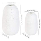 Evergreen LED Porcelain Lantern, Set of 2 White