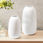 Evergreen LED Porcelain Lantern, Set of 2 White