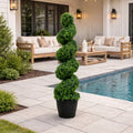 Faux 4' UV Resistant Spiral Boxwood Topiary Tree