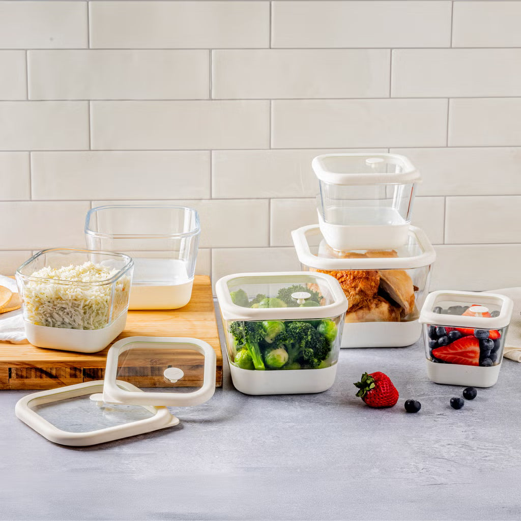 Used Trudeau 12-piece Glass Airtight Food Containers