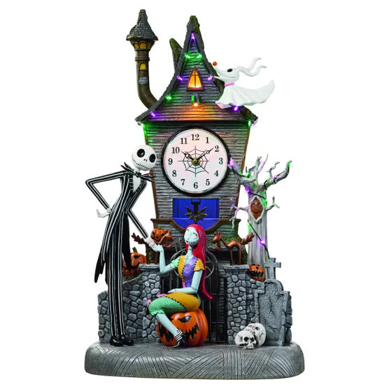 Damaged Disney Nightmare Before Christmas 22" Animated Clock Tower with LED and Music