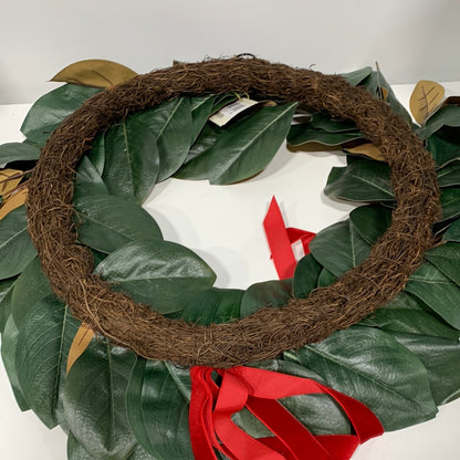 XL Magnolia Christmas Wreath with Ribbon - Threshold Designed with Studio McGee