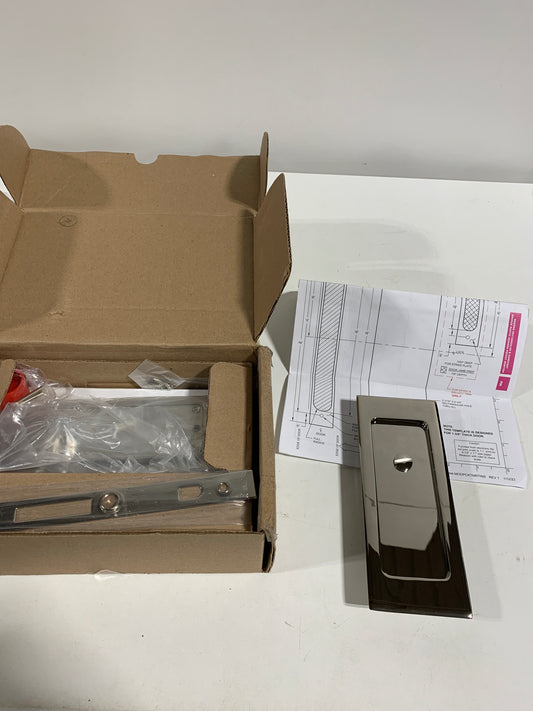 Emtek Modern Rectangular Pocket Door Mortise Lock Privacy for 1-3/8 in. thick Doors Polished Nickel