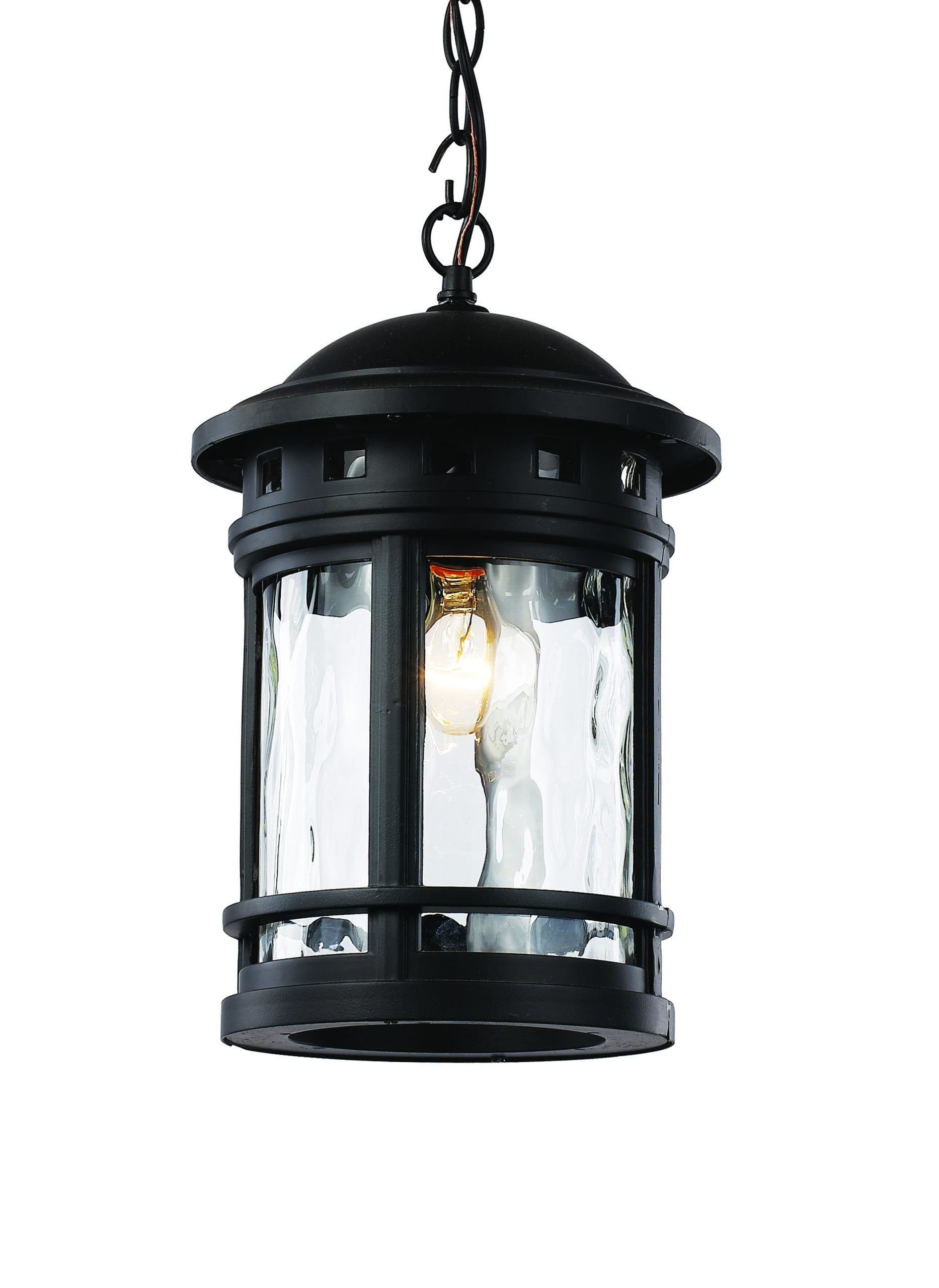 Boardwalk Collection 1-Light Outdoor Hanging Lantern Pendant with Water Glass Rust - *Lighting & Electrical