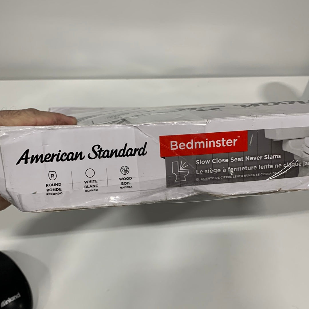 American Standard Bedminster Wood White Round Soft Close Toilet Seat