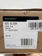 Baldwin 6973.ENTR Houston Single Cylinder Mortise Handleset Trim Set, Oil Rubbed Bronze