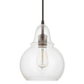 Capital Lighting 4644BB-143 Ashlyn Modern Teardrop Clear Glass Globe Bell Pendant, 1-Light 75 Watts, 11" H x 8" W, Burnished Bronze