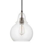 Capital Lighting 4644BB-143 Ashlyn Modern Teardrop Clear Glass Globe Bell Pendant, 1-Light 75 Watts, 11" H x 8" W, Burnished Bronze