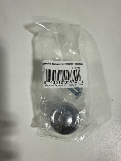 9 x Jeffrey Alexander 117 Bremen I - 1-1/4" Round Traditional Ring Mushroom Cabinet Knob / Drawer Knob with Stacked Foot Polished Chrome Cabinet Hardware