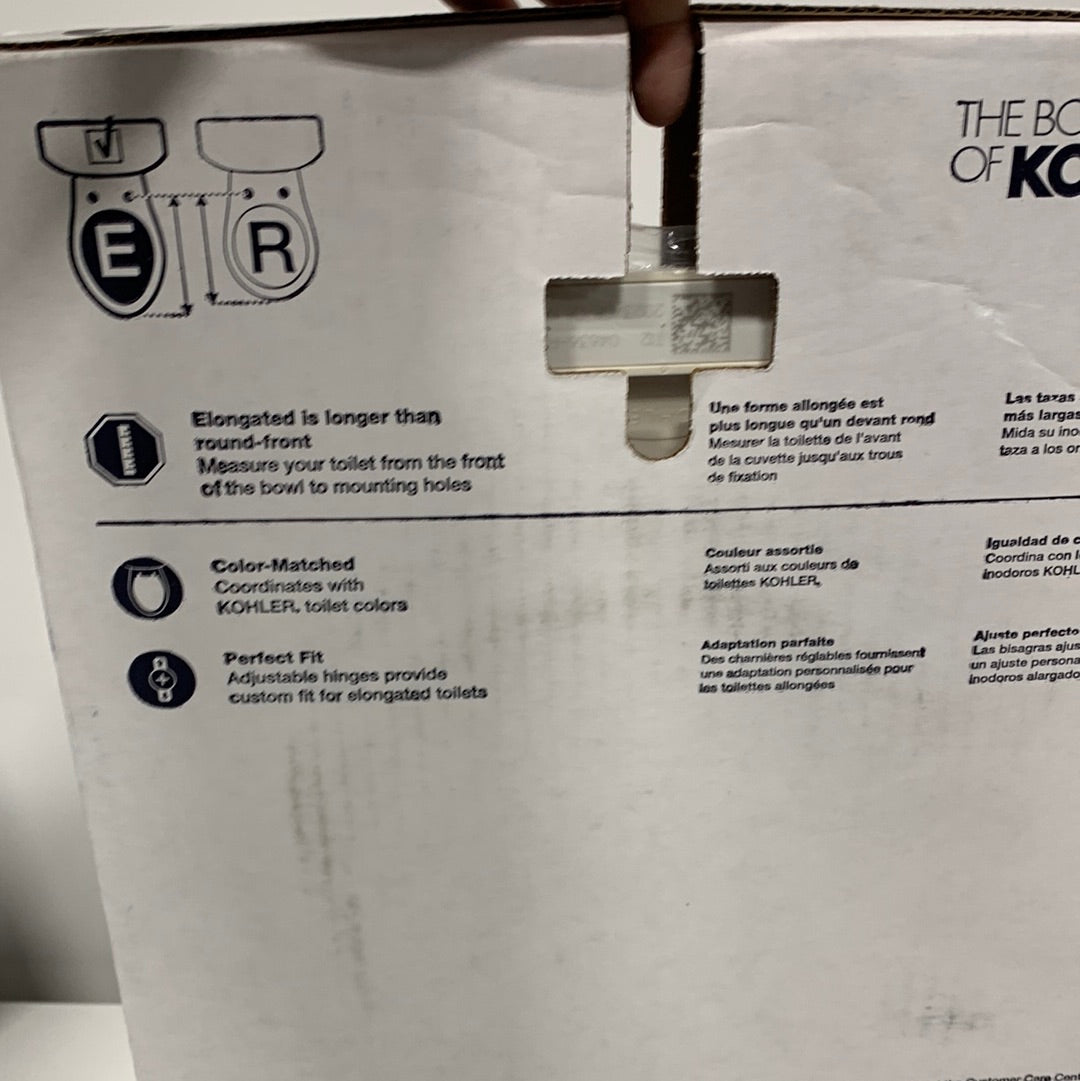 Kohler K-4636-RL Cachet Elongated Closed-Front Toilet Seat Biscuit - toilet