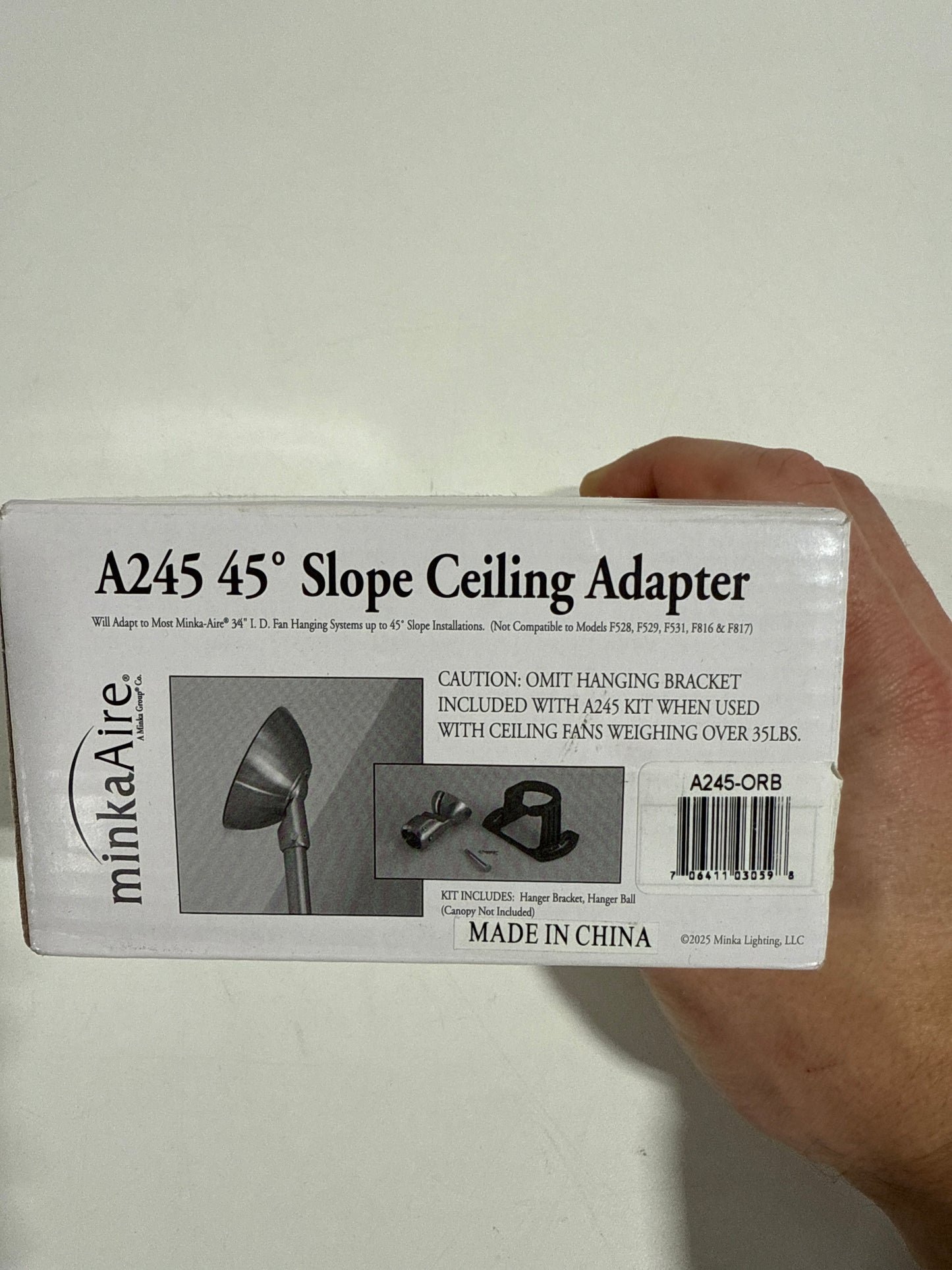 MinkaAire MA A245 Sloped Ceiling Adapter Oil Rubbed Bronze Lighting